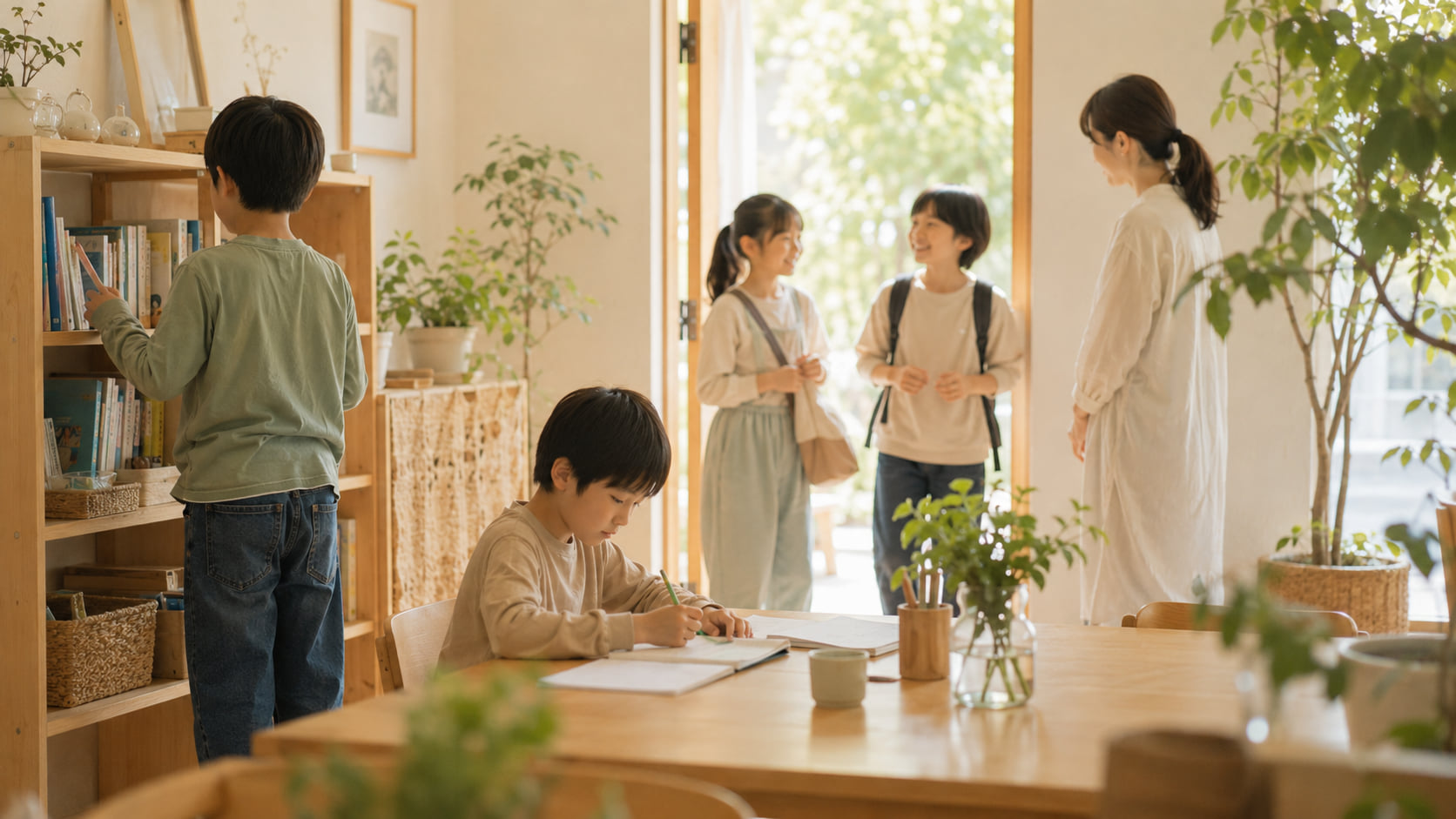 リンカーン教室の様子。スタッフと子どもたちの穏やかな時間。