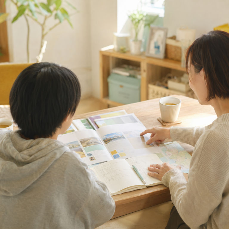 スクーリングで生徒同士が交流している様子